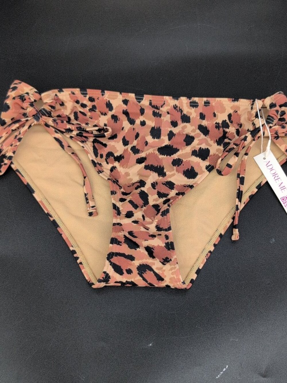 Adore Me Side-Tie Bikini Swim Bottom Medium Leopard Spot NWT